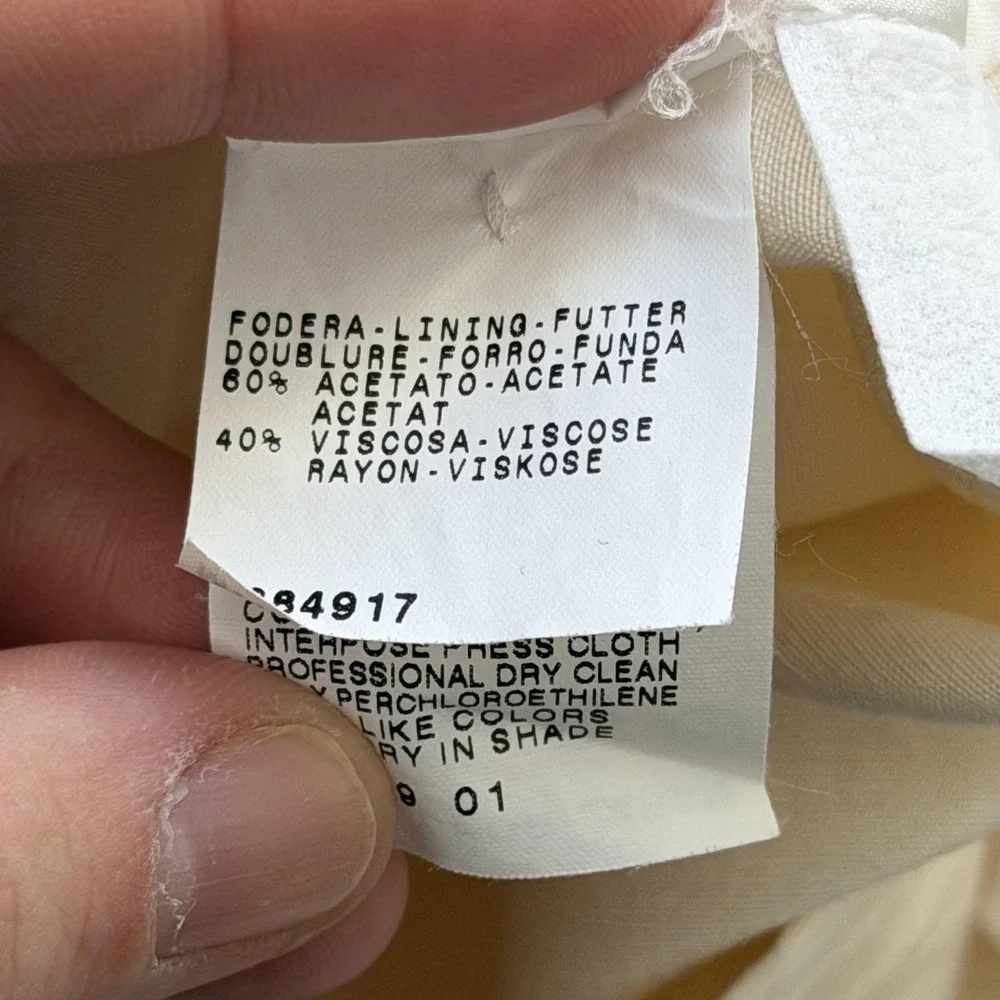 Vintage Max Mara Jacket Womens Large White Linen Silk Cropped Made‎ Italy Blazer